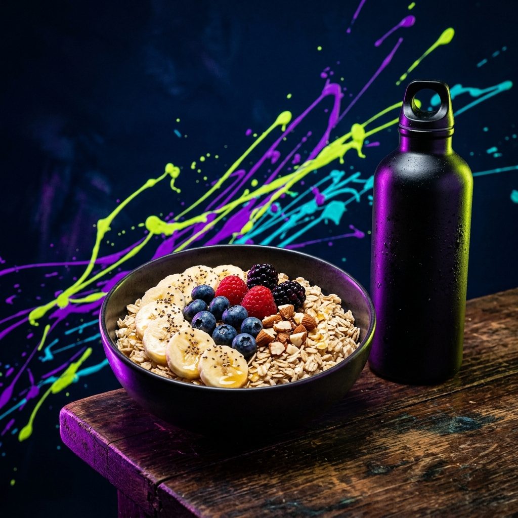 Child enjoying a colourful meal after training