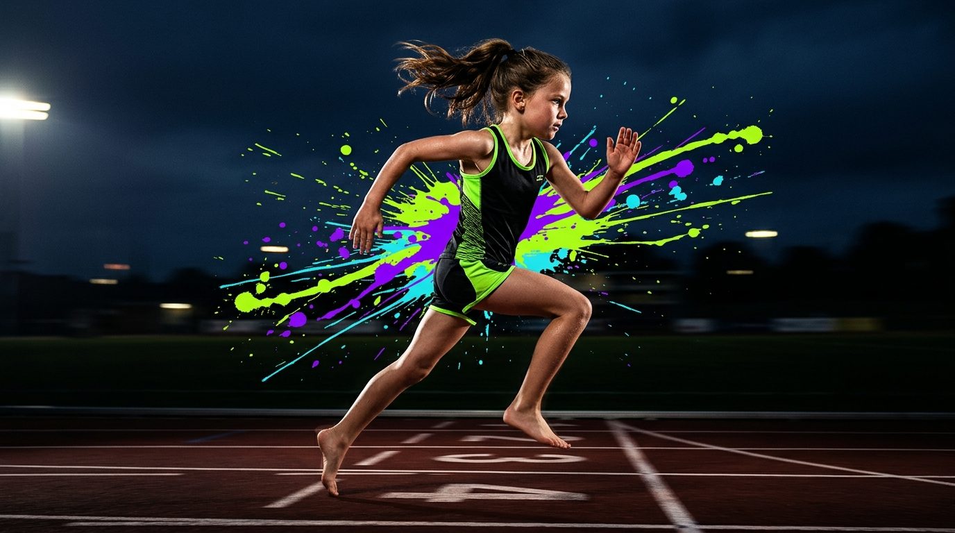 Young runner on the track