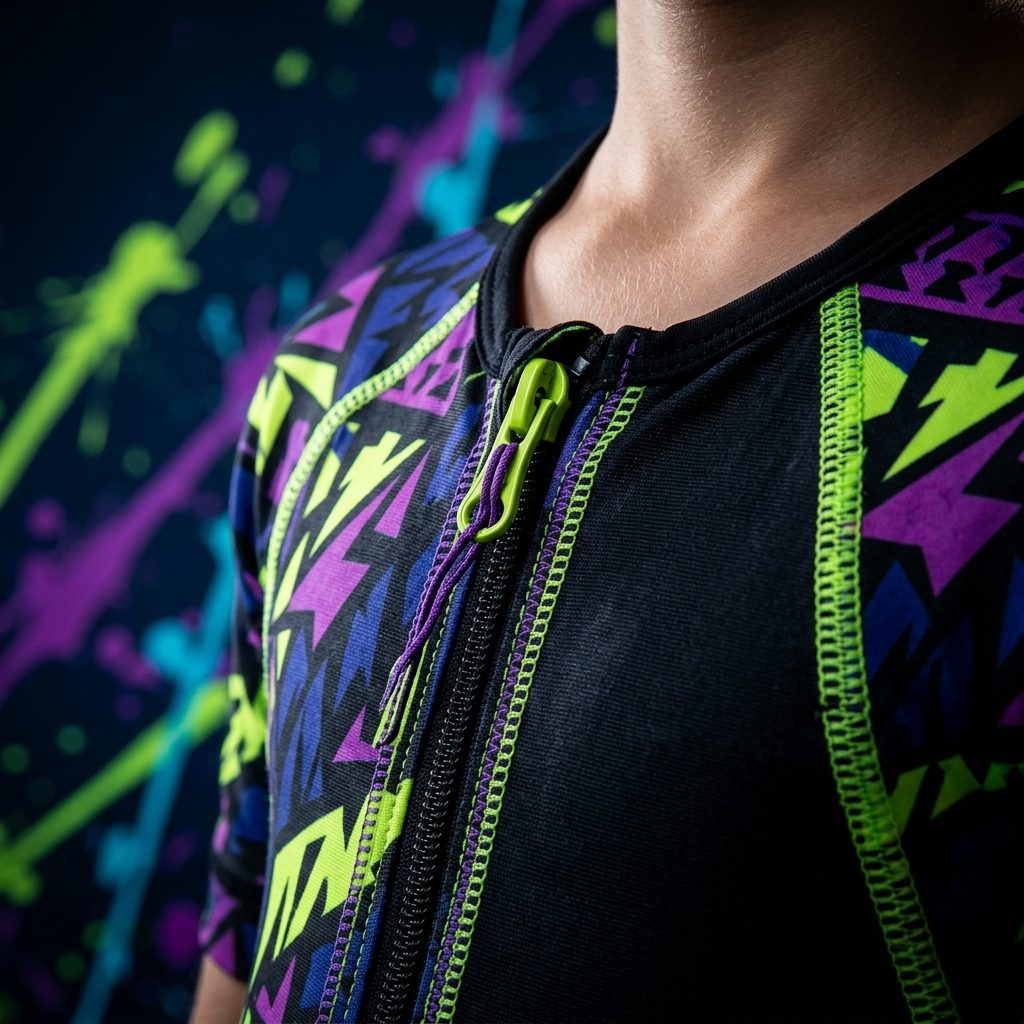 Fabric and zip detail